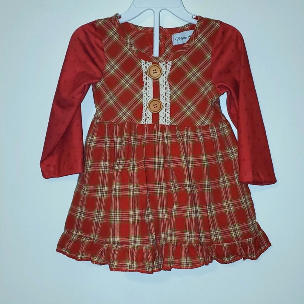 Christmas Plaid Dress Size 12 months